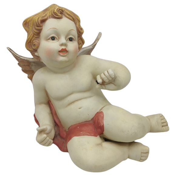 Hand-painted Putto Cupid Angel Cherub Whimsical Renaissance Baroque Figurine - Picture 2 of 11